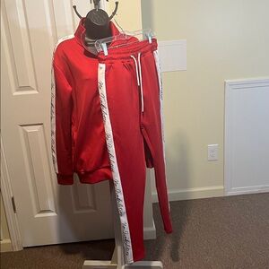 Red Tracksuit with White Details